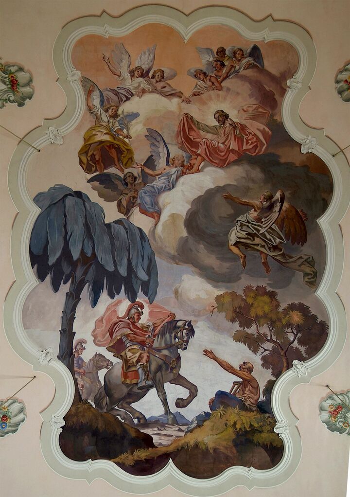 Heiliger Martin, Deckenfresko in der Pfarrkirche Rauris