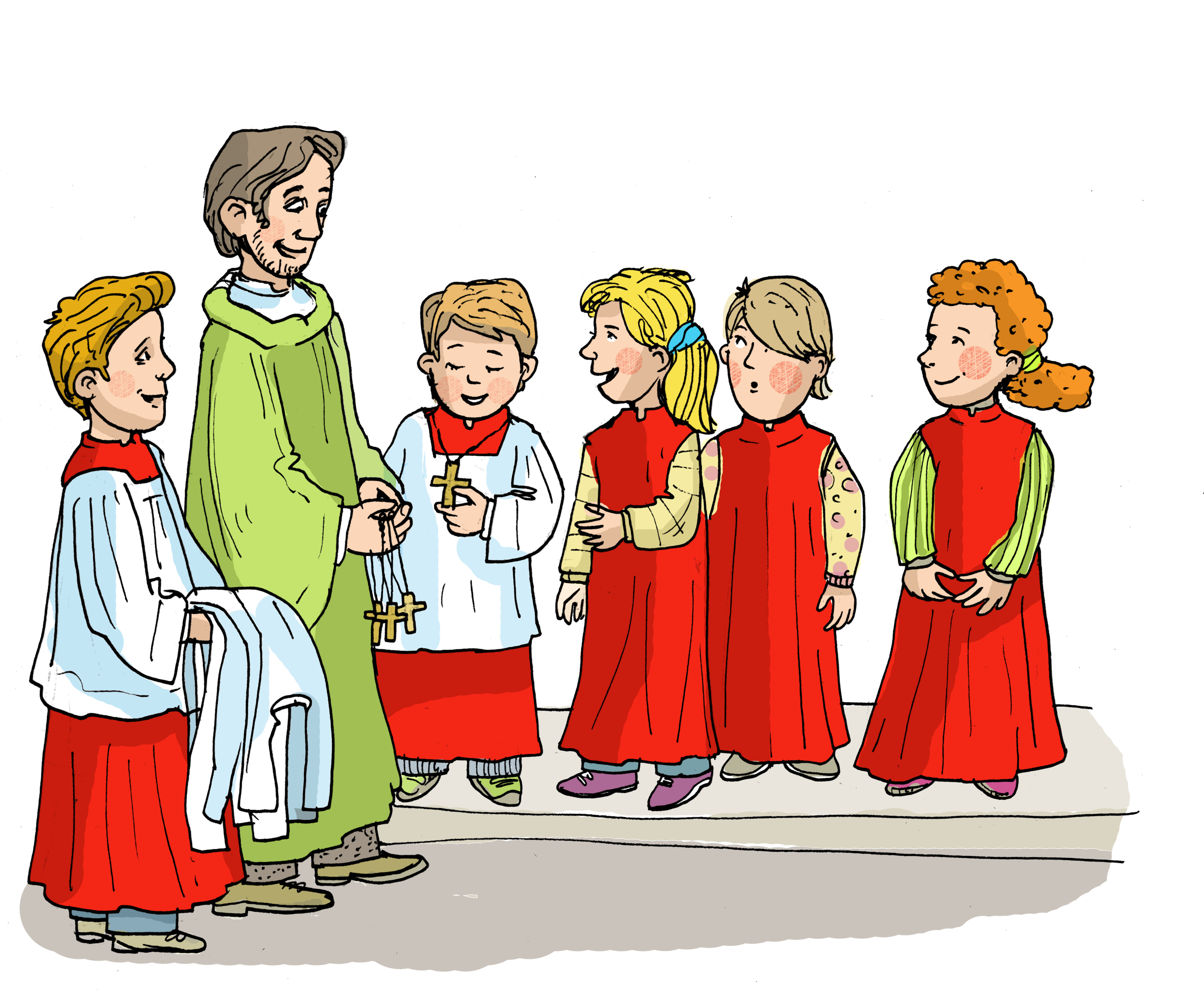 Neue Ministranten / Christian Badel, www.kikifax.com In: Pfarrbriefservice.de Neue Ministranten