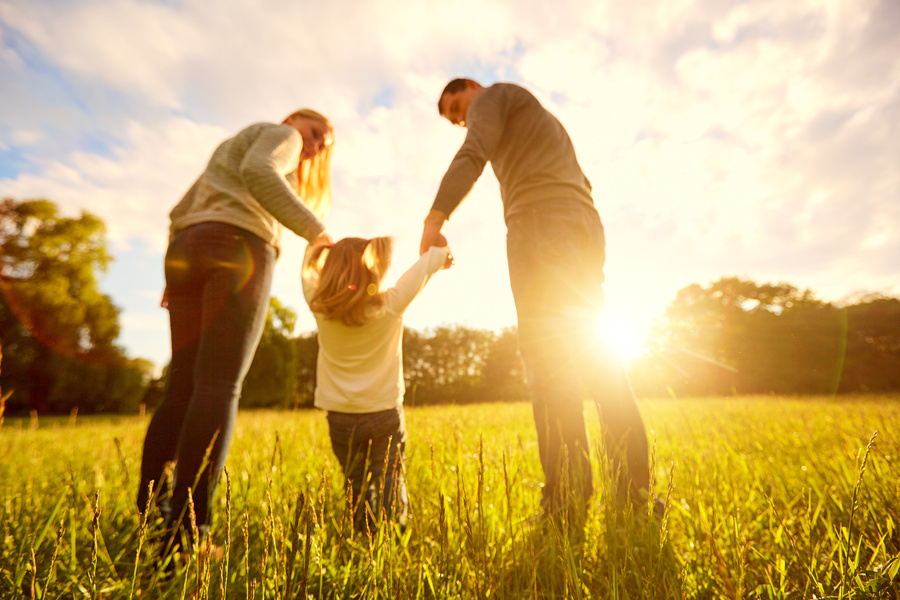Out of focus backgrounds.Happy family concept.
