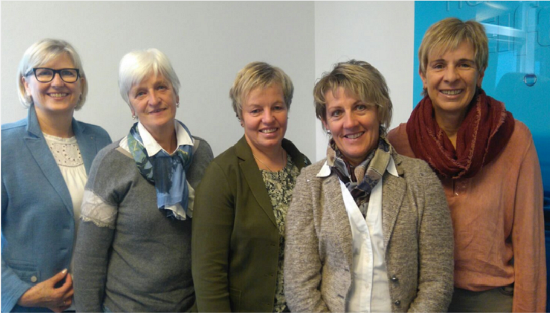 Foto, Gruppe Mission (v.li) Anna Rußegger, Katharina Lanzinger, Katharina Massow, Helene Lienbacher und Katharina Galler